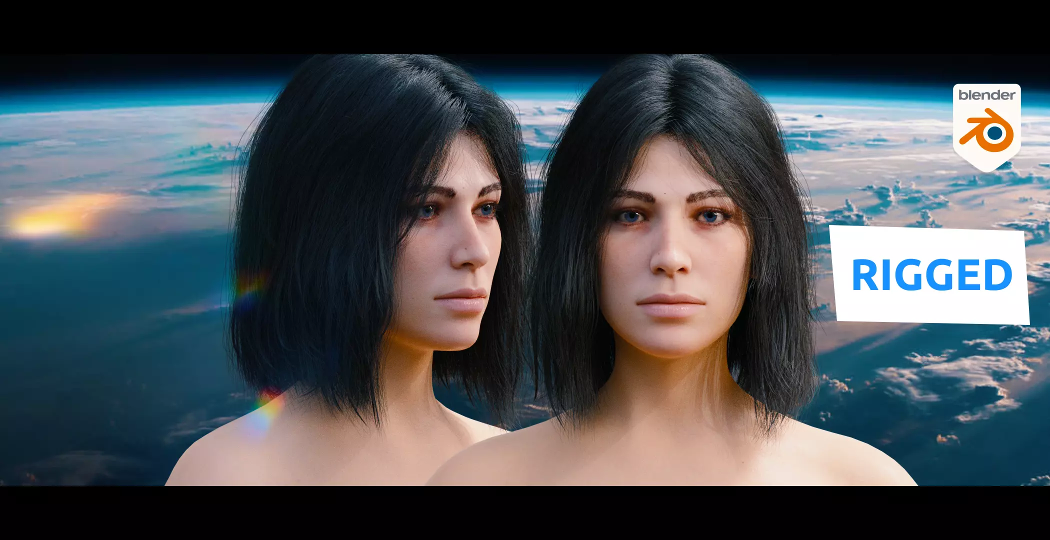 Neno - Realistic rigged Female 3D model_0