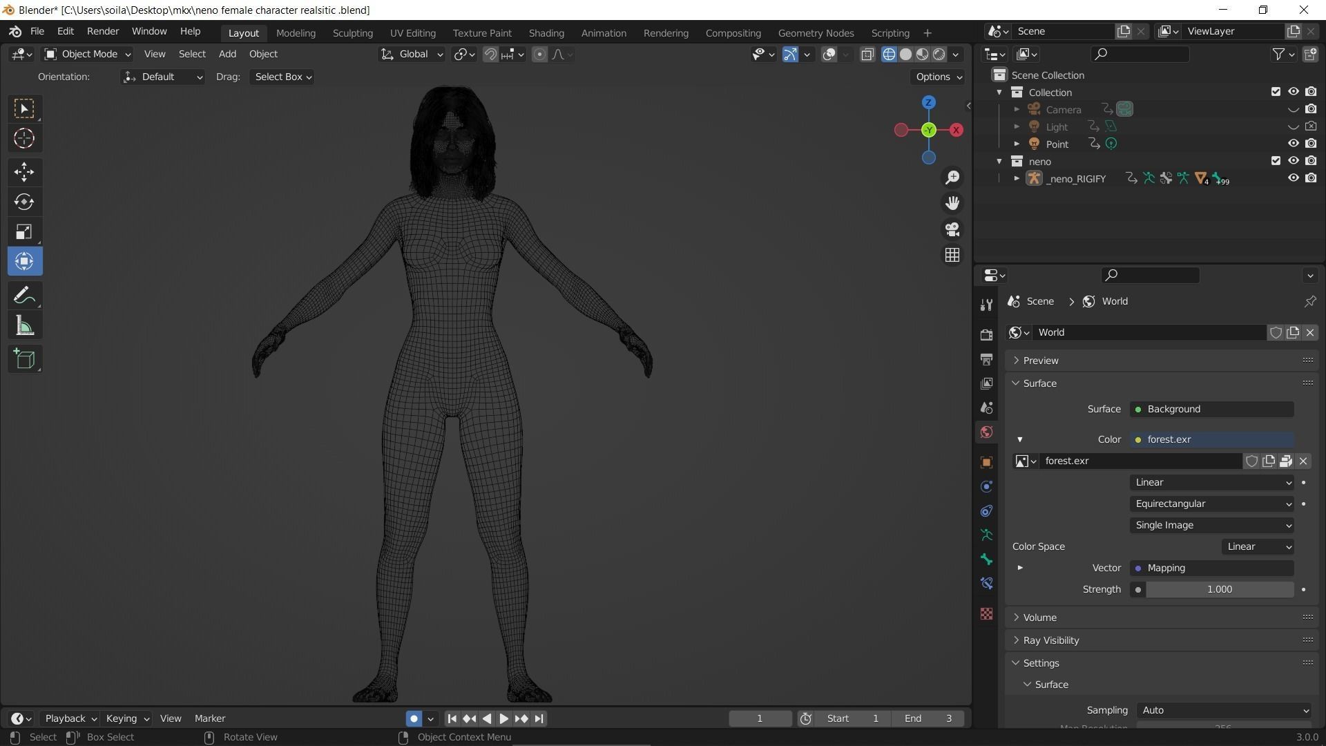 Neno - Realistic rigged Female 3D model_4