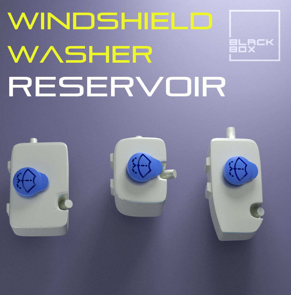 Windshield Washer Reservoir Set 3 types 1-24th 3D print model_4