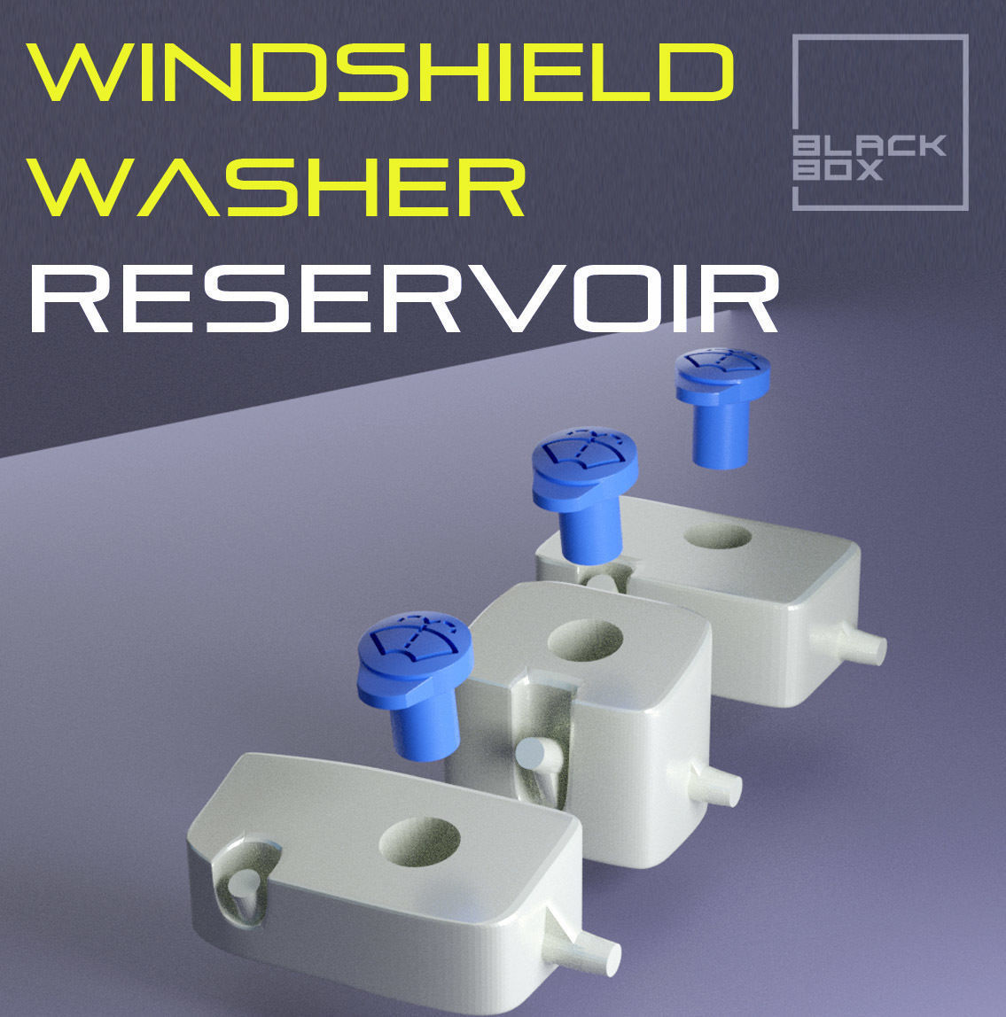 Windshield Washer Reservoir Set 3 types 1-24th 3D print model_2