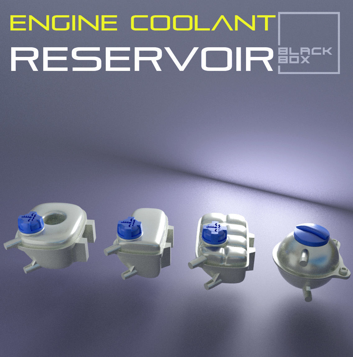 Engine Coolant Reservoir Set 3 types 1-24th 3D print model_3