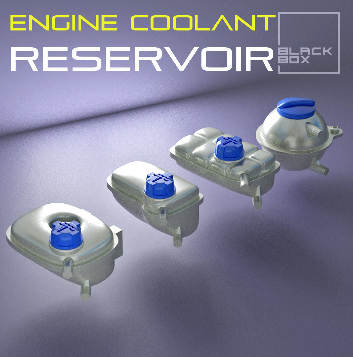 Engine Coolant Reservoir Set 3 types 1-24th 3D print model_2