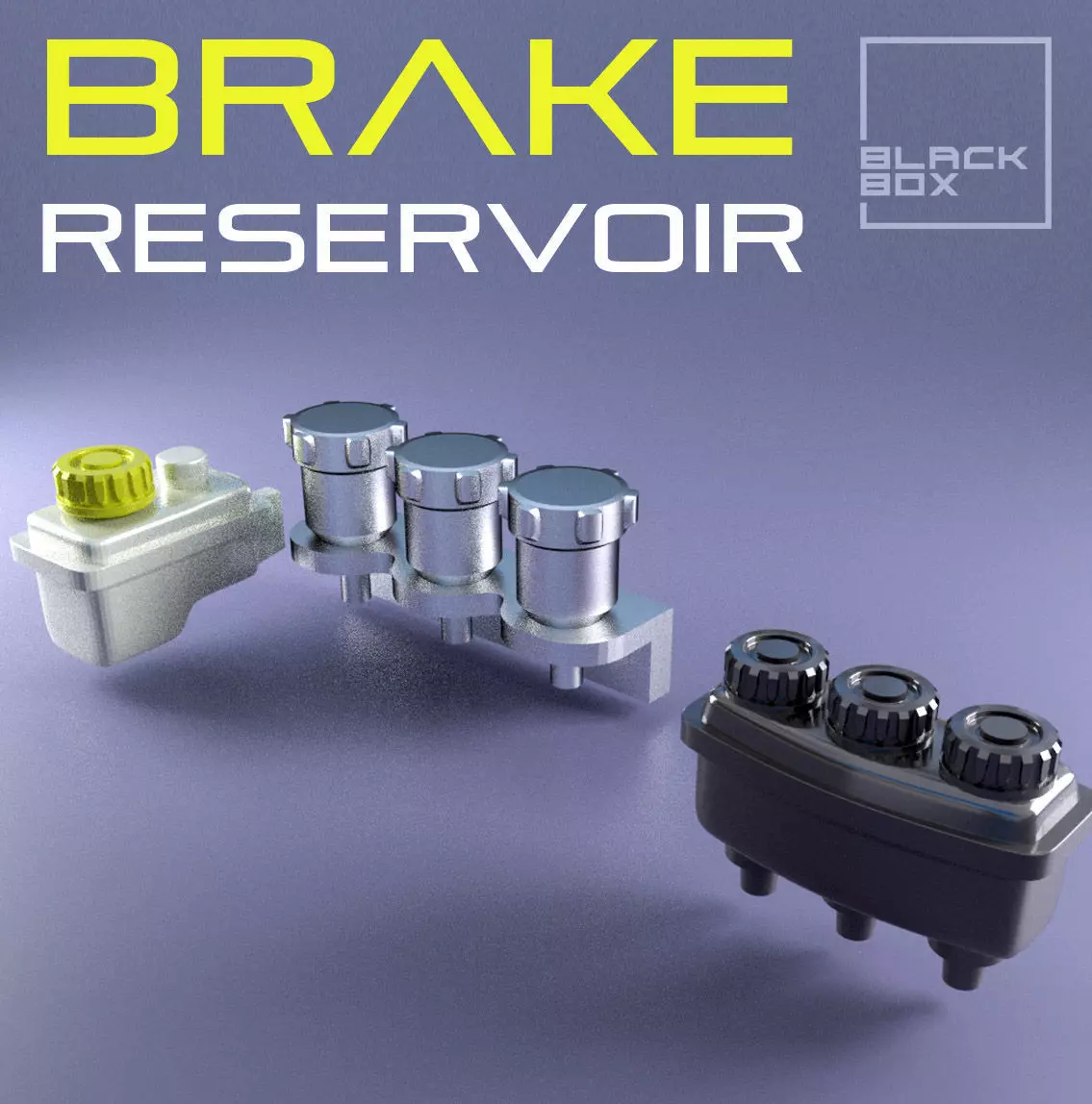 Brake Reservoir Set 3 types 1-24th 3D print model_0
