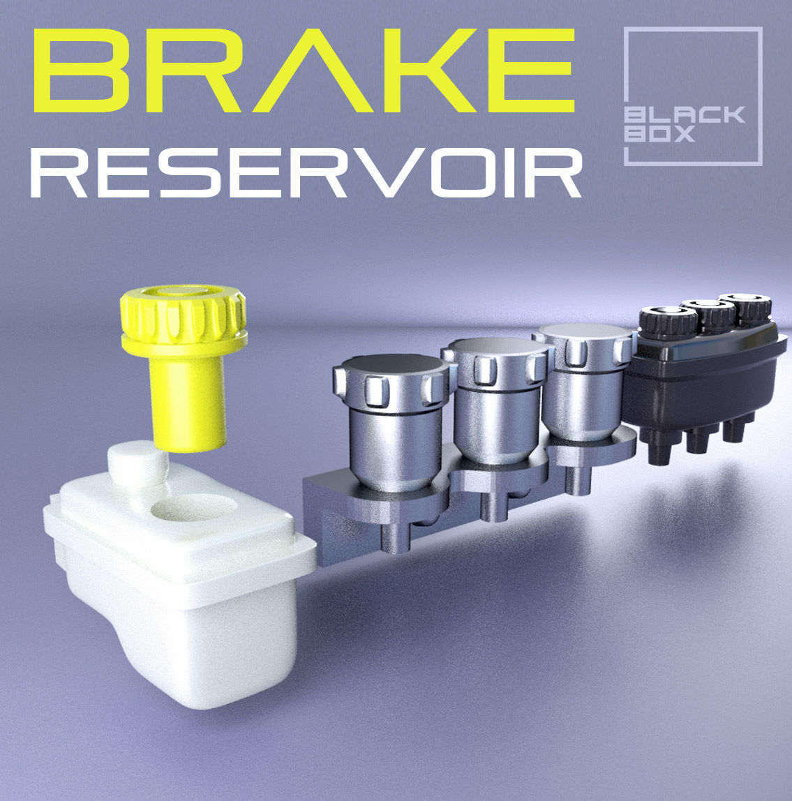 Brake Reservoir Set 3 types 1-24th 3D print model_1