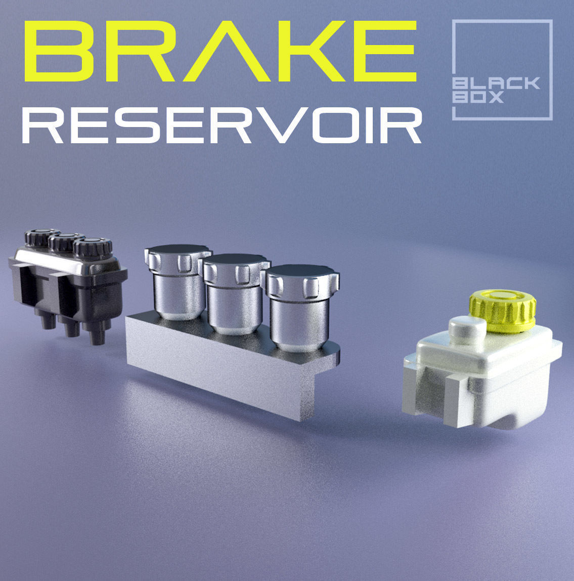 Brake Reservoir Set 3 types 1-24th 3D print model_2