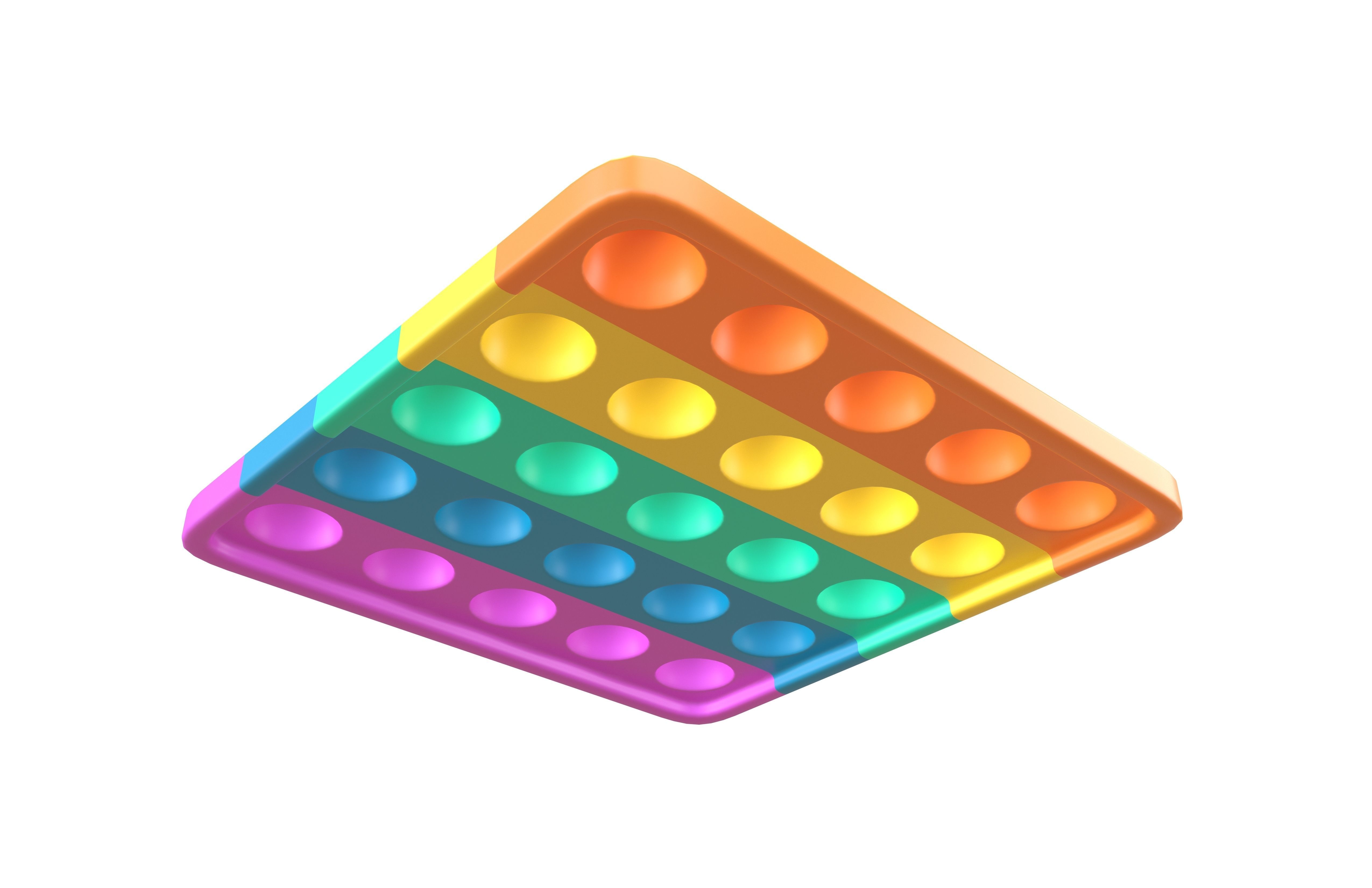 Push Bubble v2 001 Low-poly 3D model_3