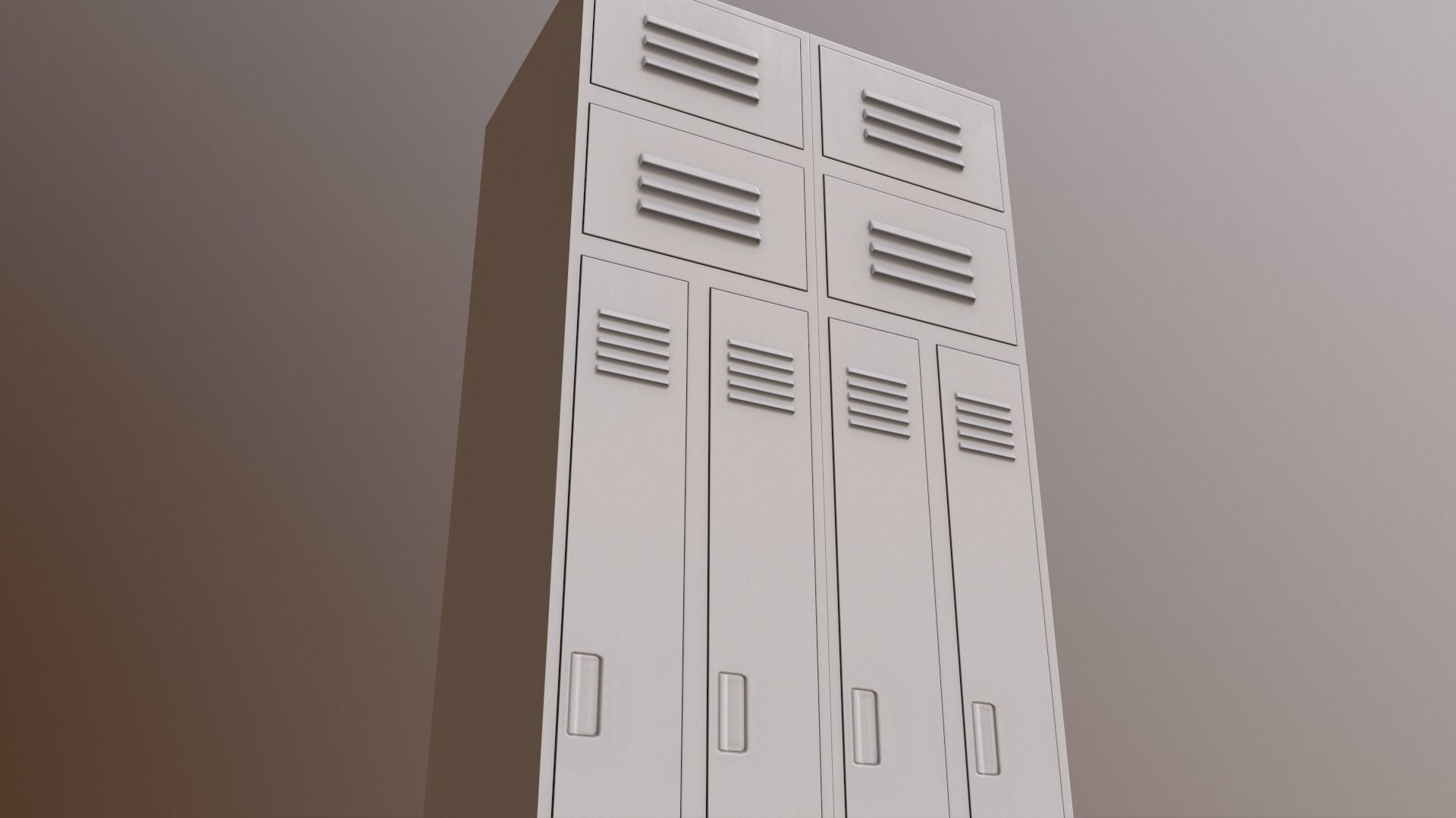 PBR School Gym Locker 10 - Orange Low-poly 3D model_19