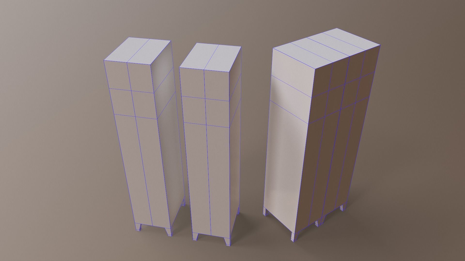 PBR School Gym Locker 10 - Orange Low-poly 3D model_25