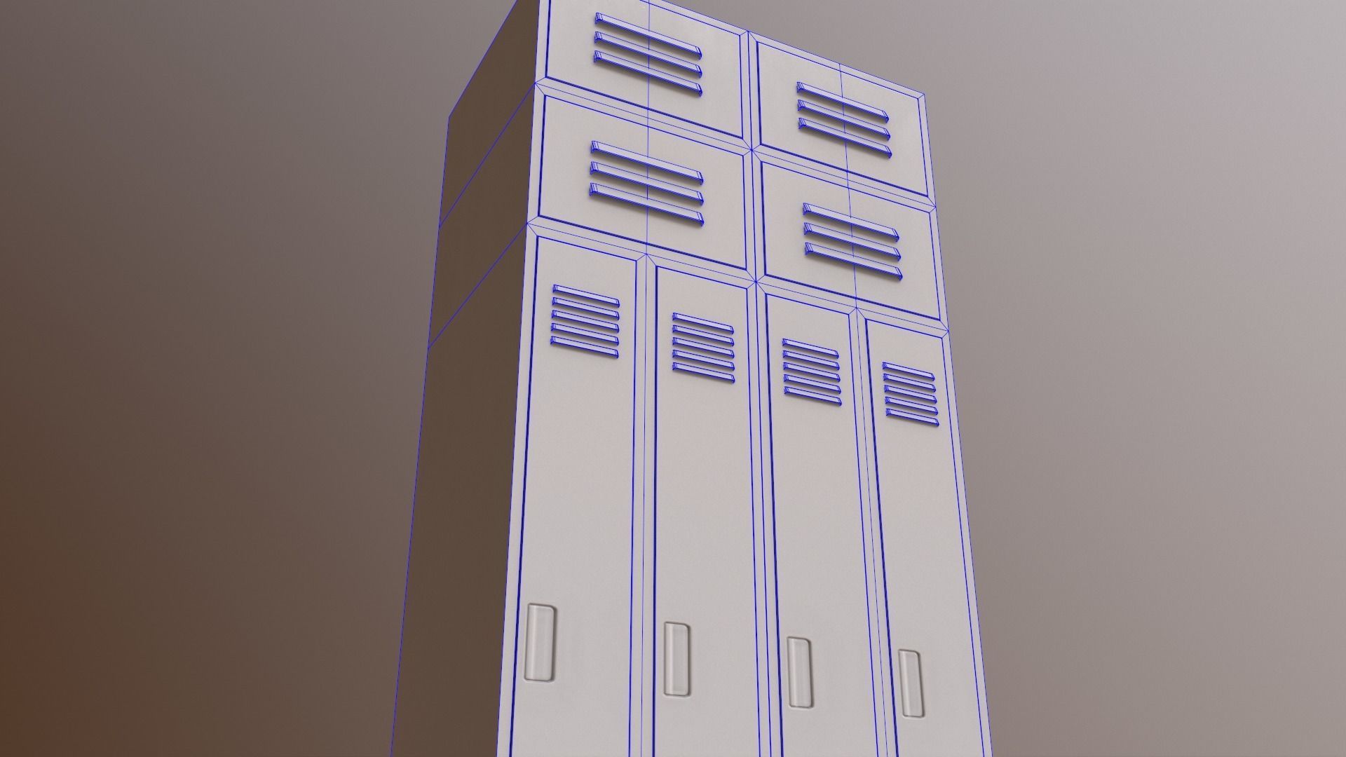 PBR School Gym Locker 10 - Orange Low-poly 3D model_23