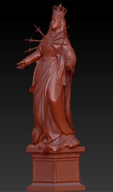 Mother Mary sad 3D print model_2