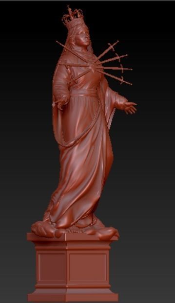 Mother Mary sad 3D print model_3