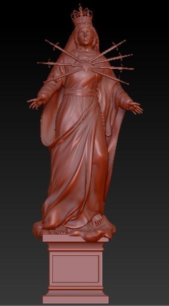Mother Mary sad 3D print model_1