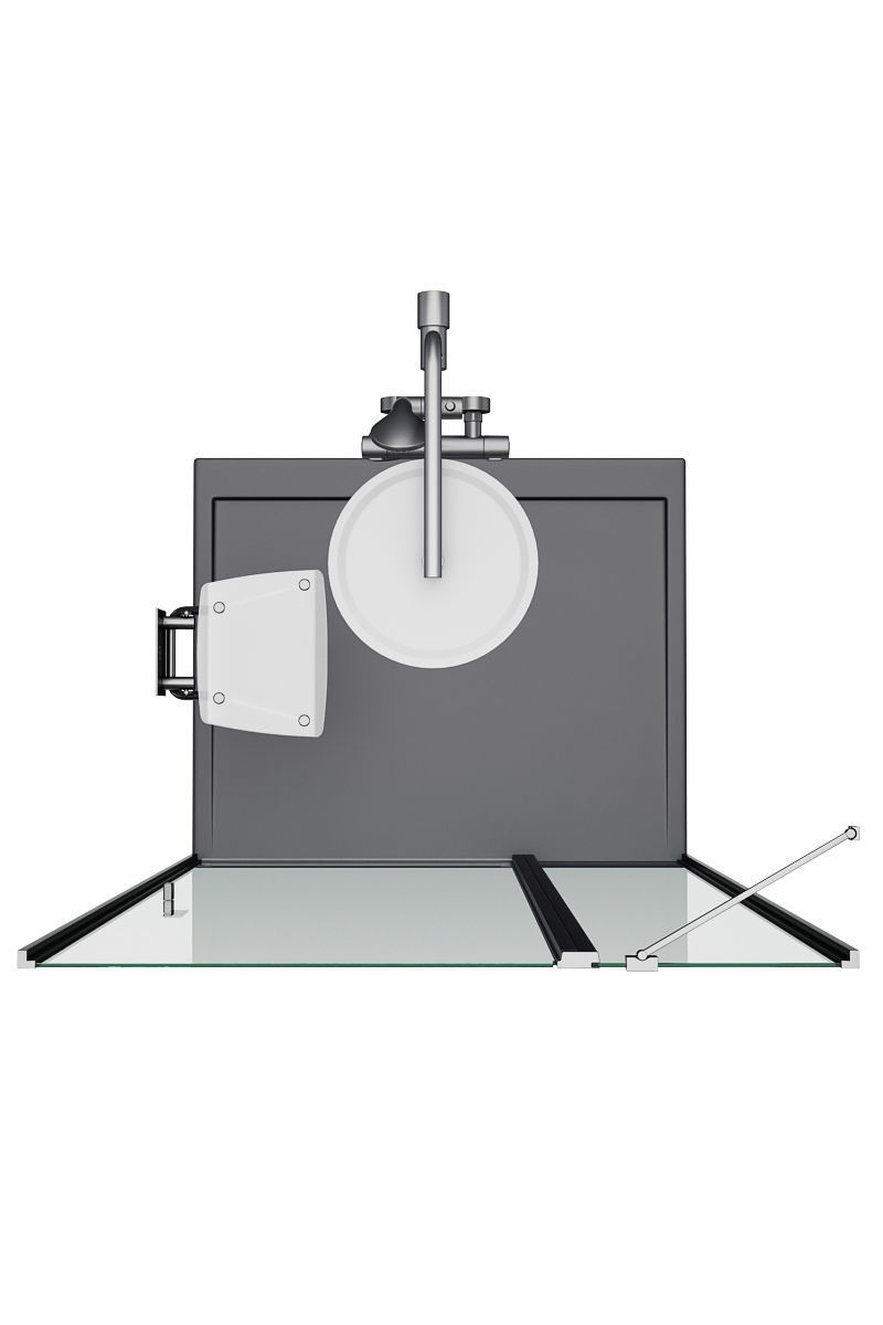 Shower doors Radaway Nes 8 Black set 140 3D model_16