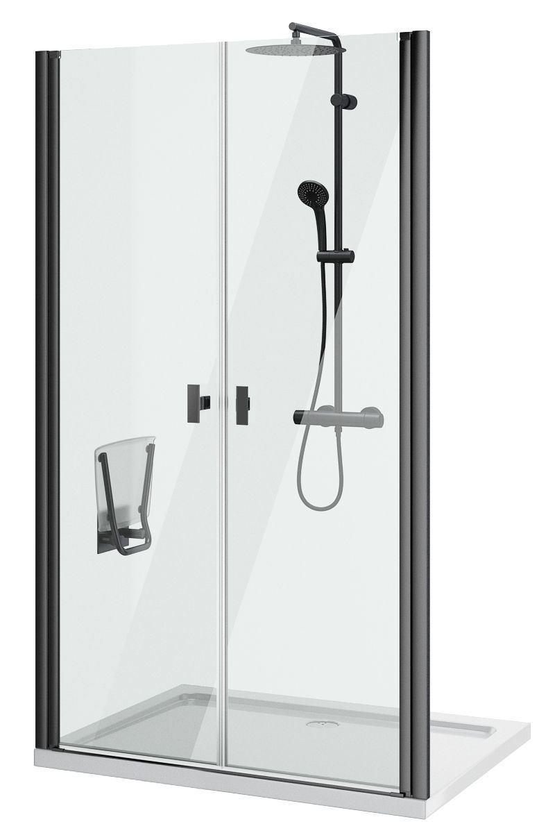 Shower doors Radaway Nes 8 Black set 140 3D model_11