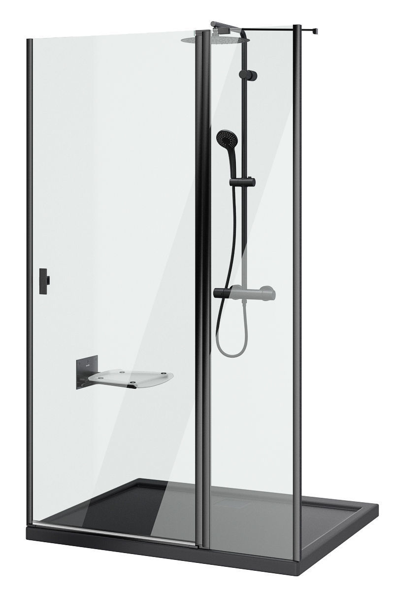 Shower doors Radaway Nes 8 Black set 140 3D model_15