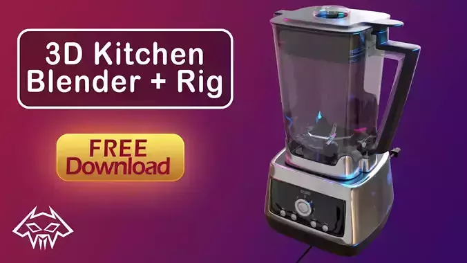House Hold Series - Kitchen Blender Rig Free 3D model