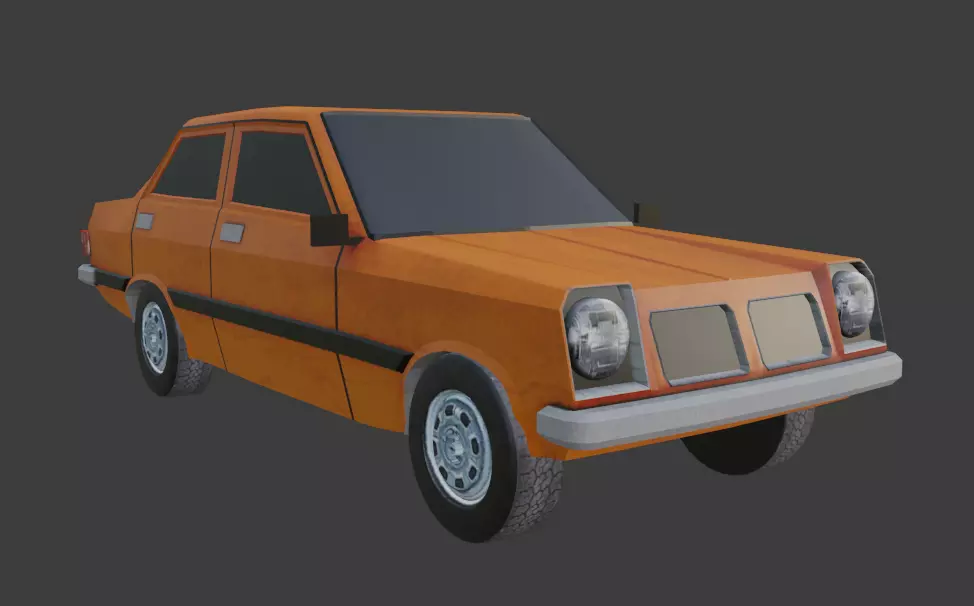 Chevrolet Chevette Low-poly 3D model_0