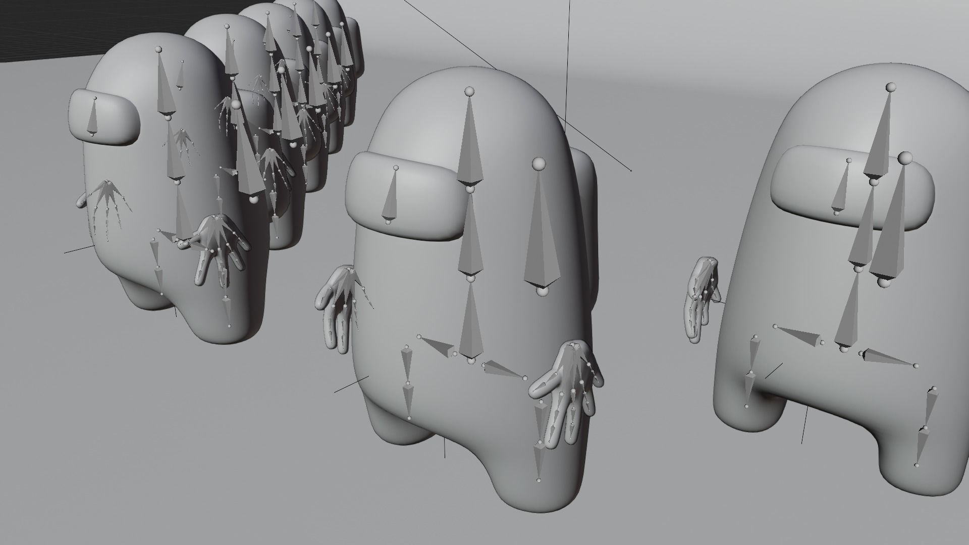 Among Us Character Pack With Hand 3D model_7