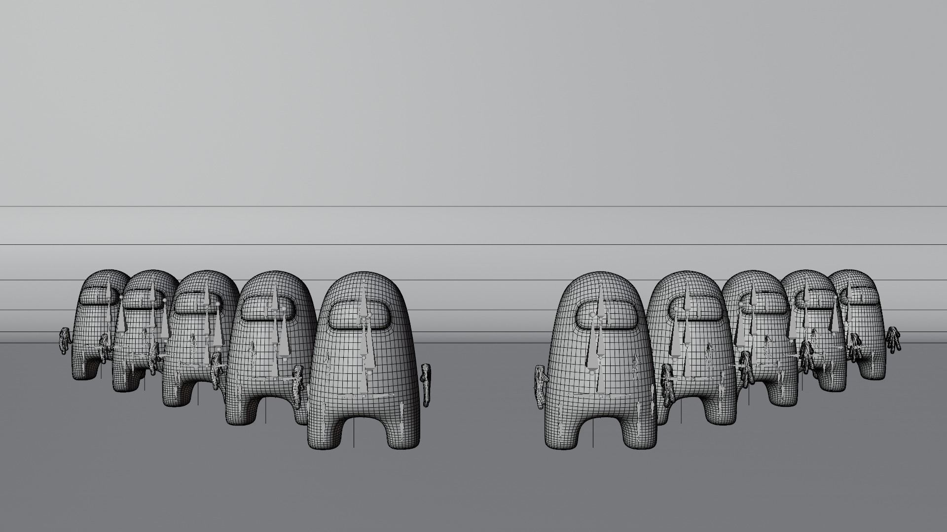 Among Us Character Pack With Hand 3D model_5