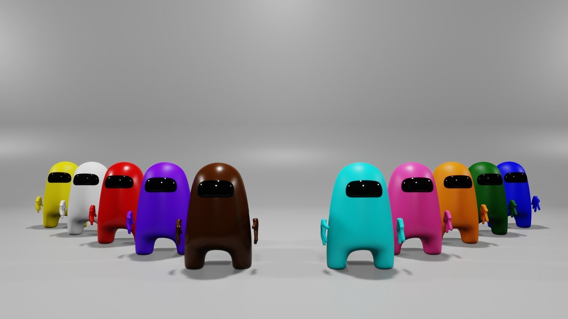 Among Us Character Pack With Hand 3D model_4