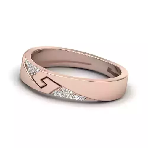Band 3dm stl render detail 3D print model rose gold wedding with diamonds