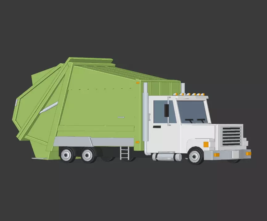Low Poly Truck Model - Waste Pro Pickup Truck Free low-poly 3D model