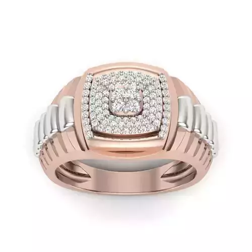Diamond Cluster Ring 3dm stl render detail 3D print model 3D print model
