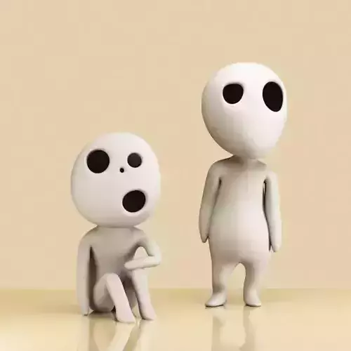 Set of Kodama 001-002 Free 3D print model Set of Kodama 001-002 Free 3D print model