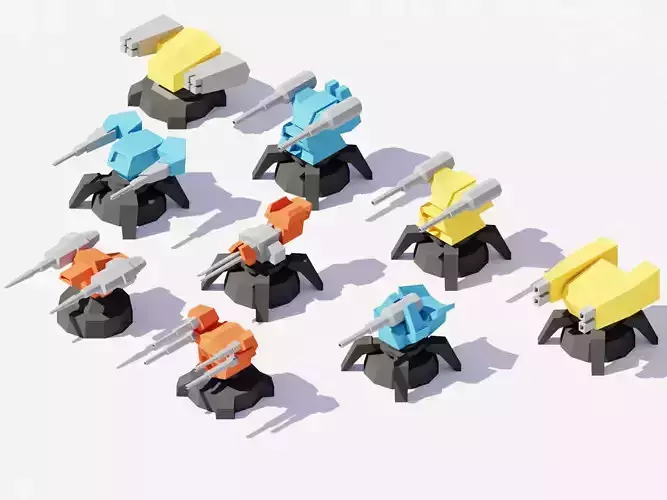 Low Poly Turret Weapons