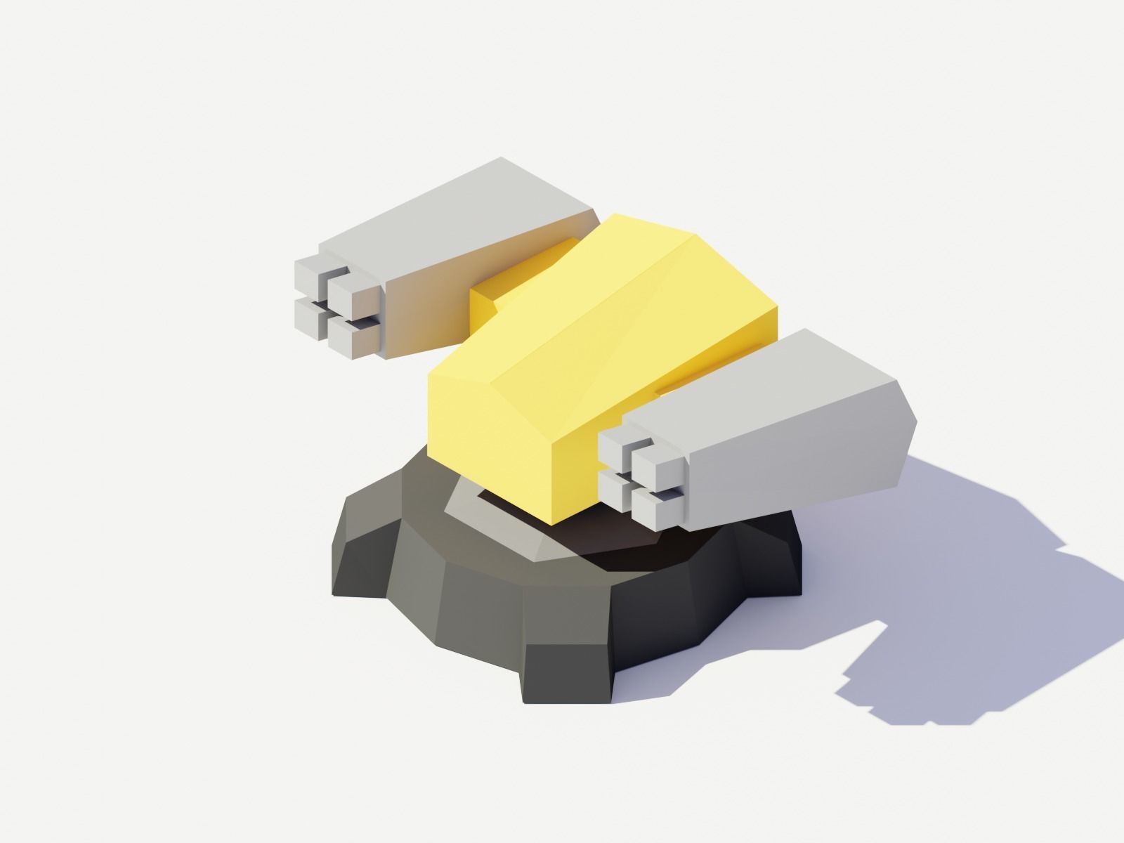 Low Poly Turret Weapons Low-poly 3D model_4