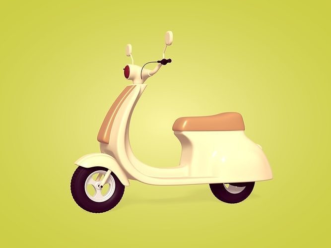 Cartoon Scooter Low-poly 3D model