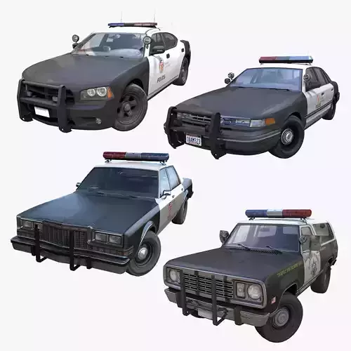 American police cars 3D Model Collection