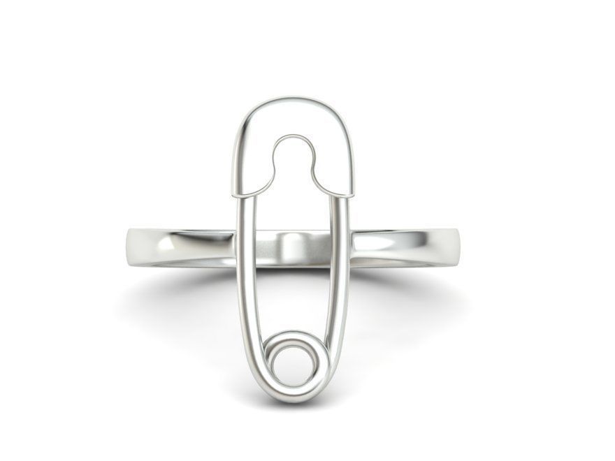 Safety Pins Collection Ring and Stud Earrings  _46