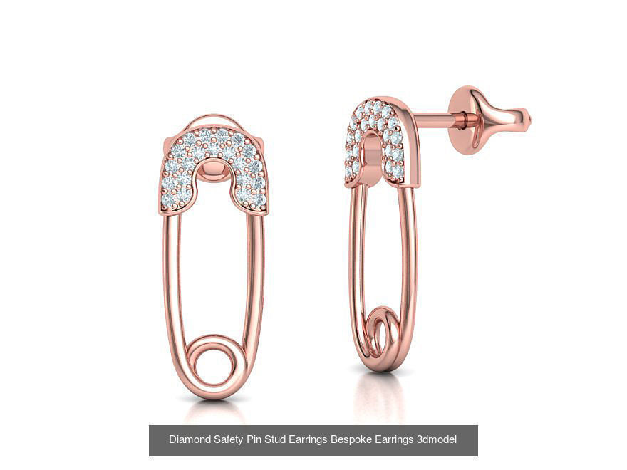 Safety Pins Collection Ring and Stud Earrings  _3