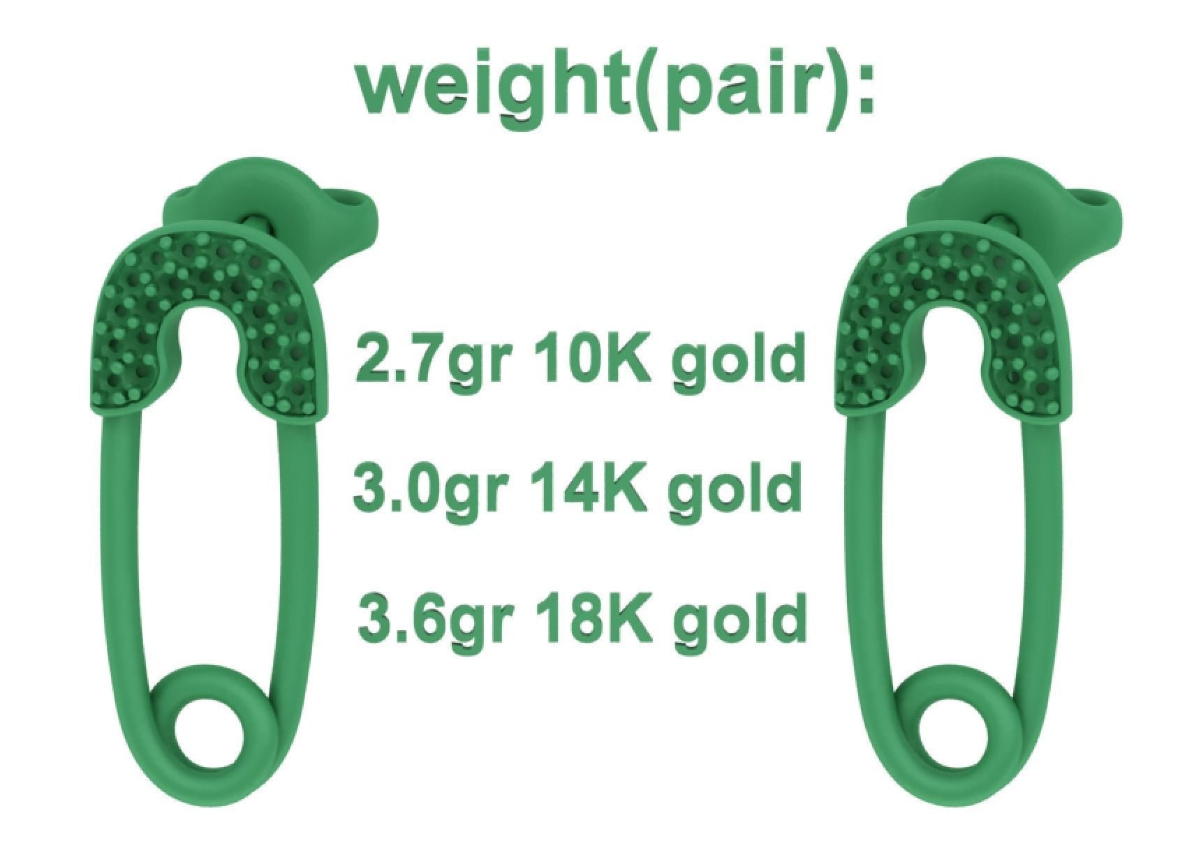 Safety Pins Collection Ring and Stud Earrings  _26