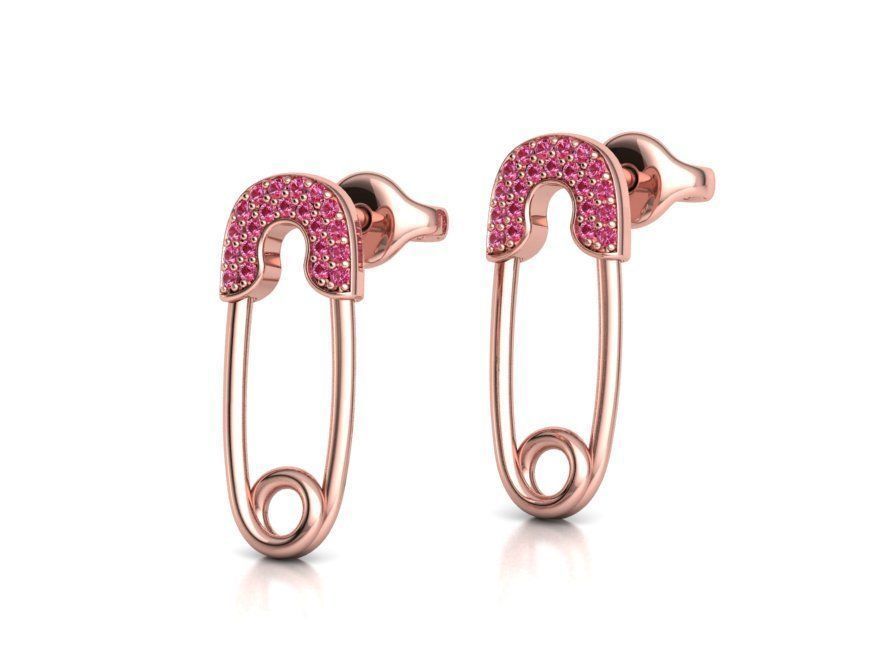 Safety Pins Collection Ring and Stud Earrings  _28