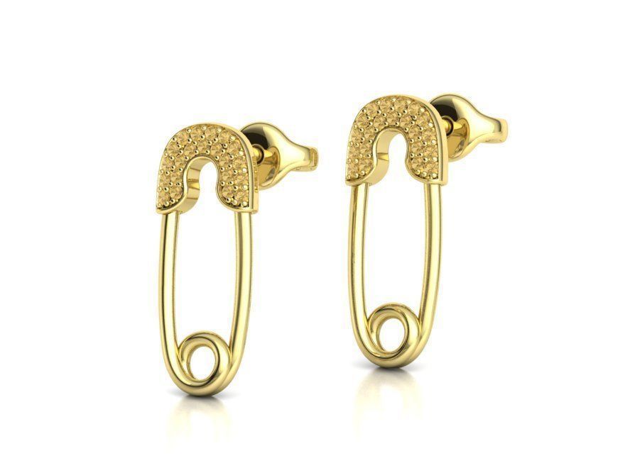Safety Pins Collection Ring and Stud Earrings  _36