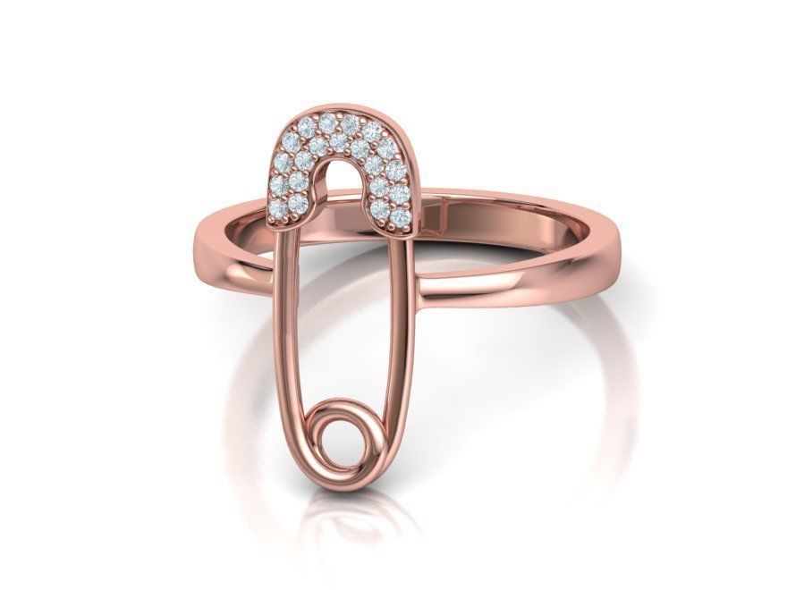 Safety Pins Collection Ring and Stud Earrings  _56