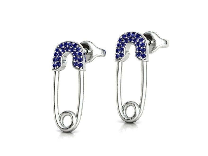 Safety Pins Collection Ring and Stud Earrings  _34