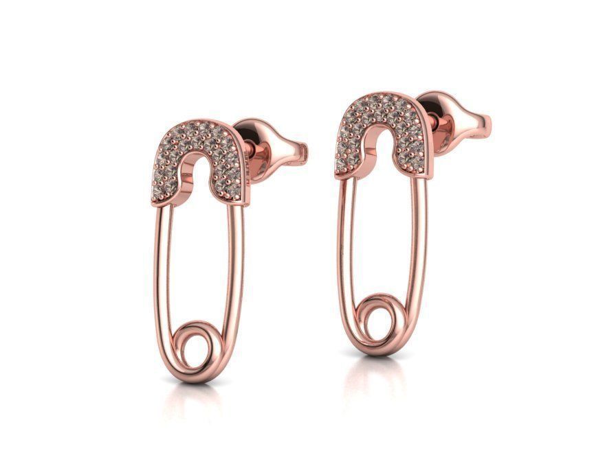 Safety Pins Collection Ring and Stud Earrings  _39