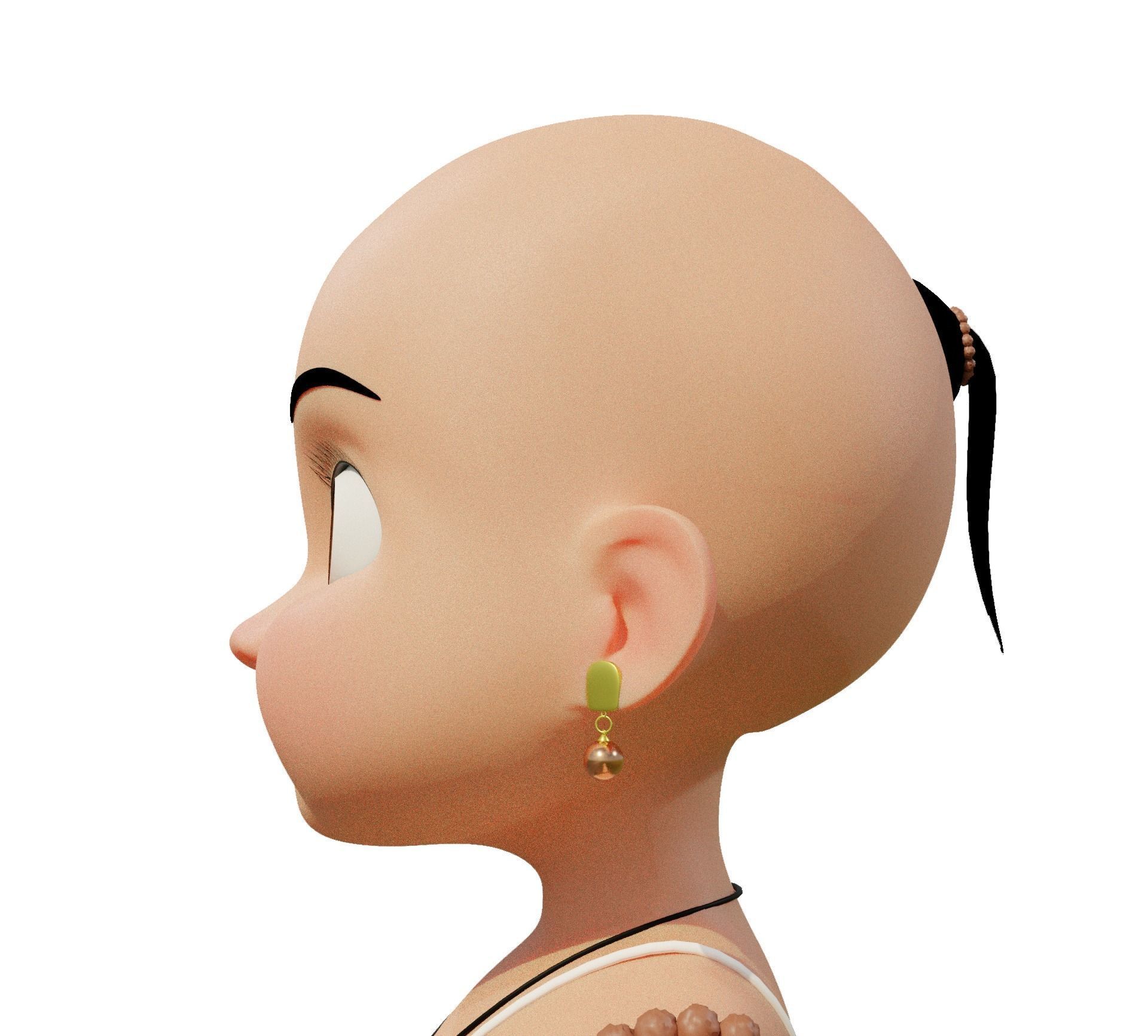 Cartoon Indian Pandit Low-poly 3D model_15