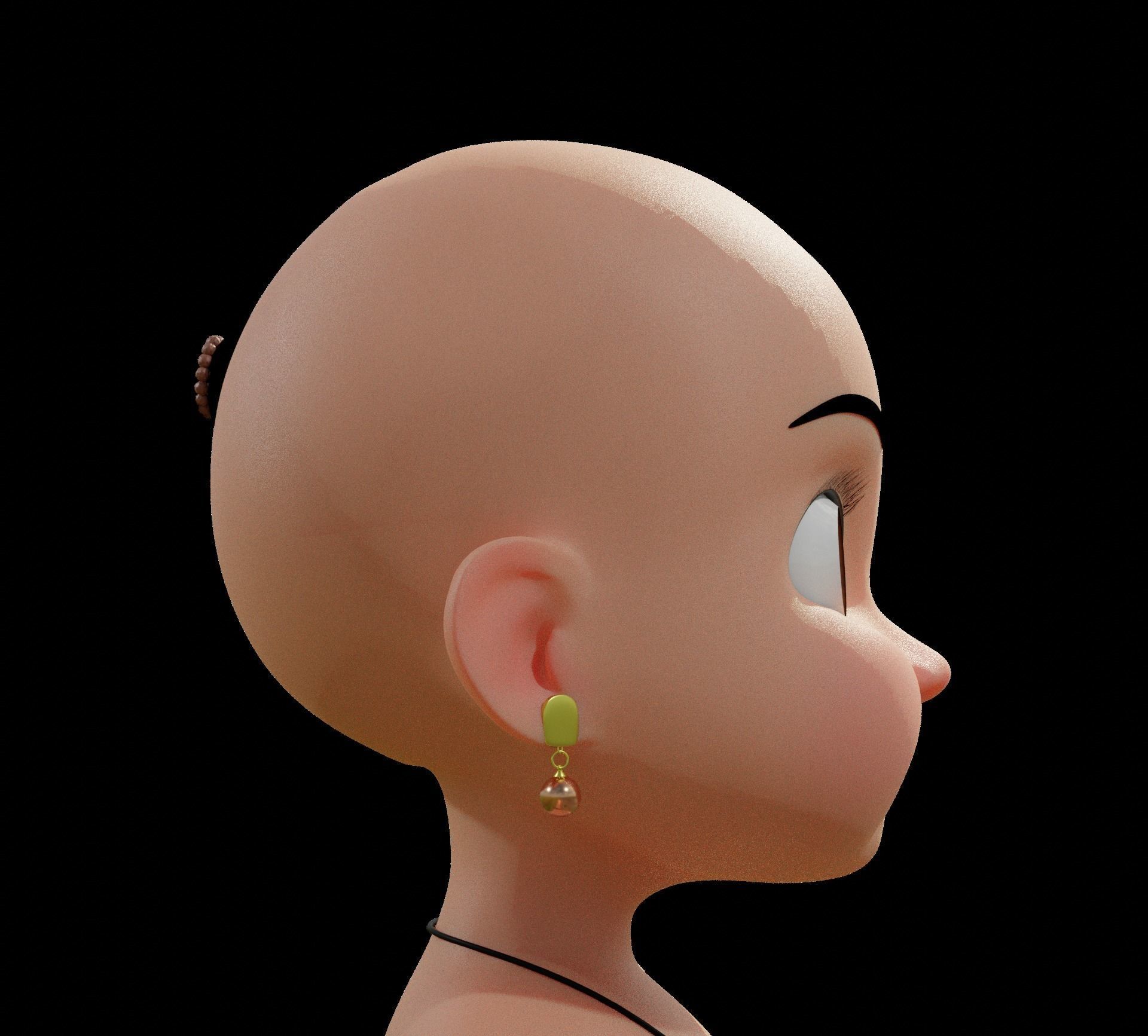 Cartoon Indian Pandit Low-poly 3D model_17
