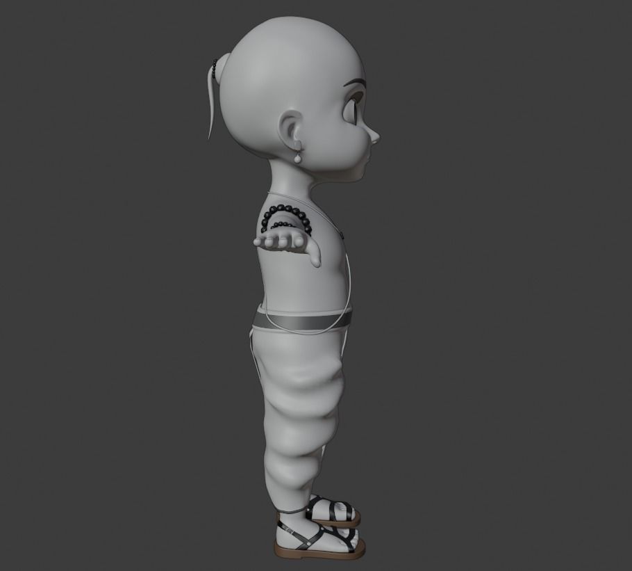 Cartoon Indian Pandit Low-poly 3D model_9