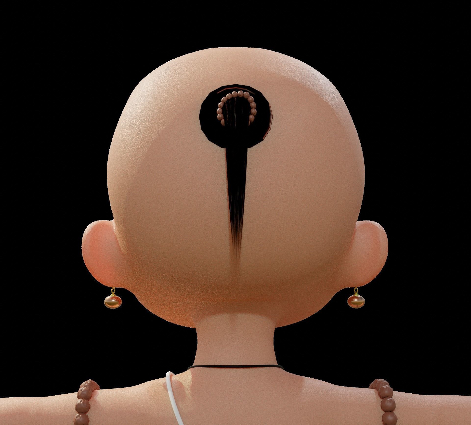 Cartoon Indian Pandit Low-poly 3D model_16