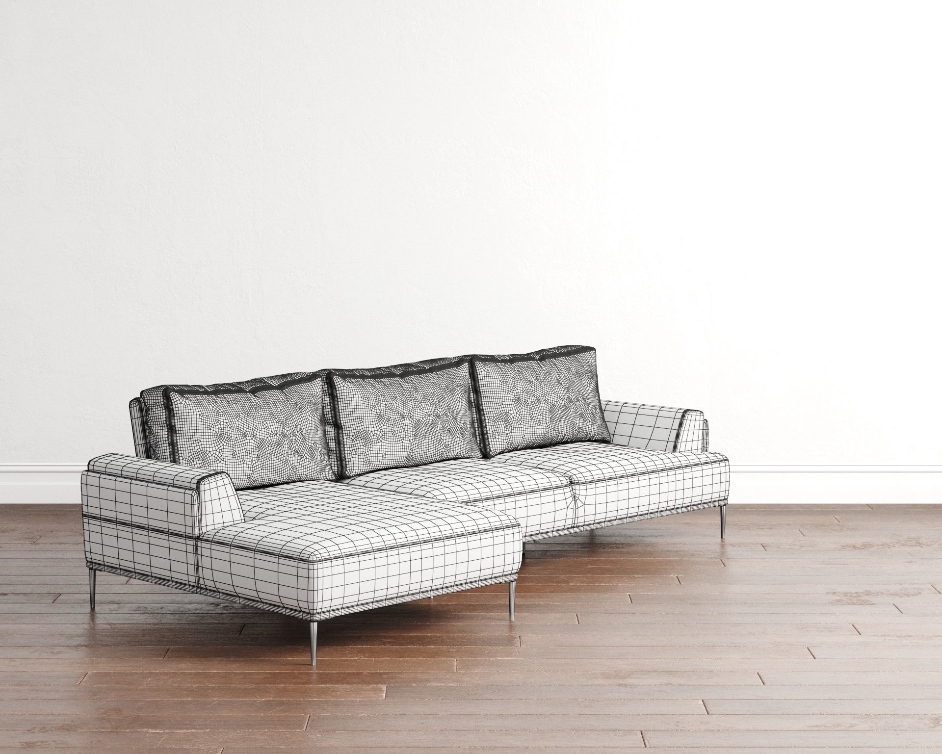 Couch 2 leather sectional sofa 3D model_7