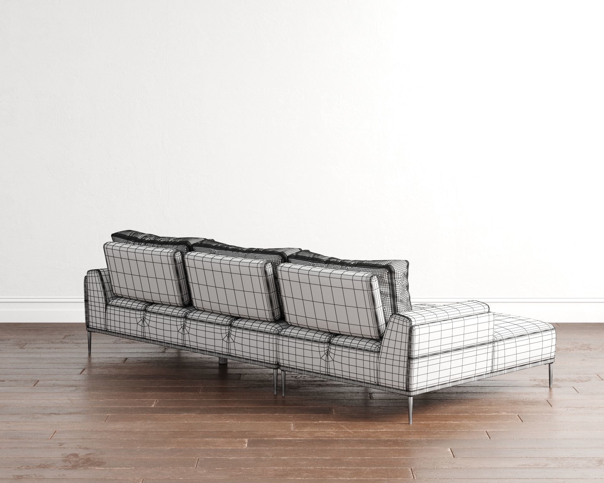 Couch 2 leather sectional sofa 3D model_9