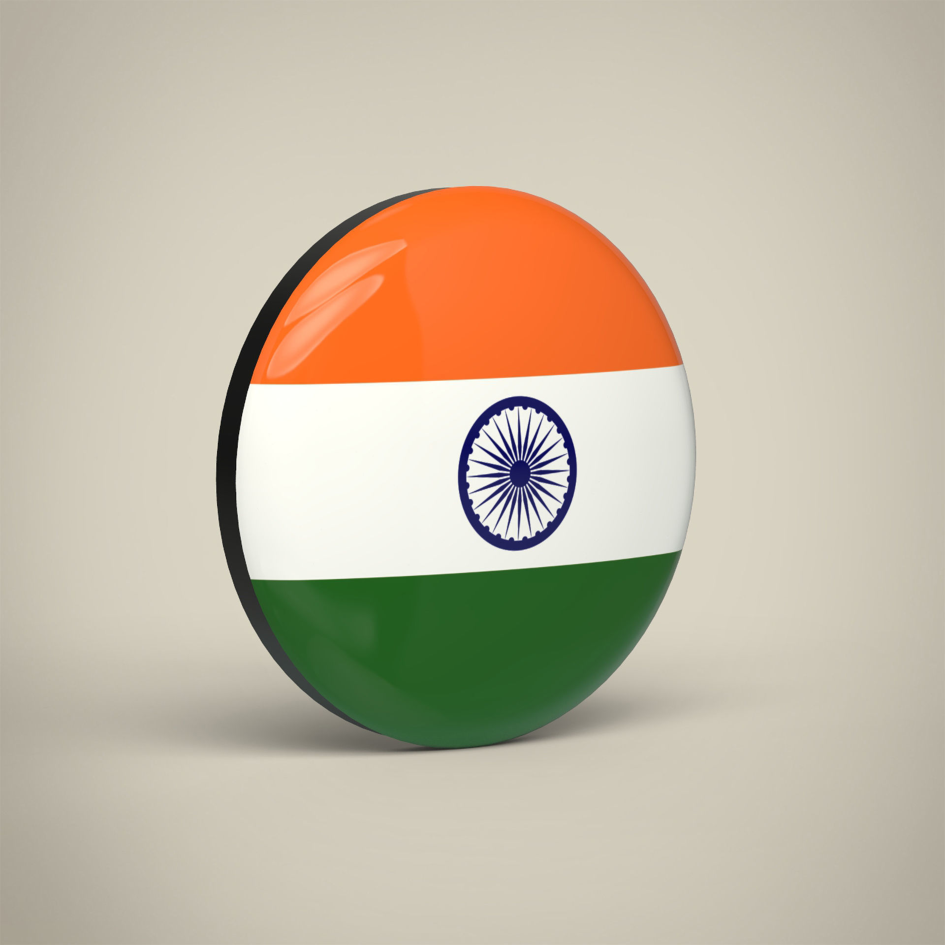 India Badge Low-poly 3D model_1