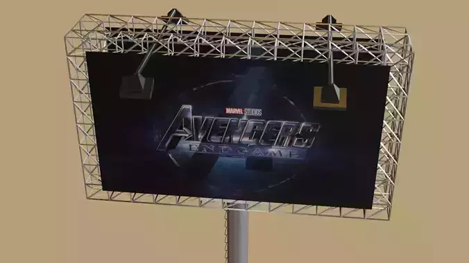 Sign board - low poly - Game Ready - 3D model