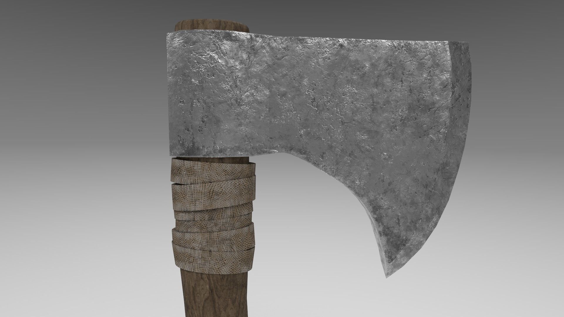 Medieval battle axe 3 Low-poly 3D model_6