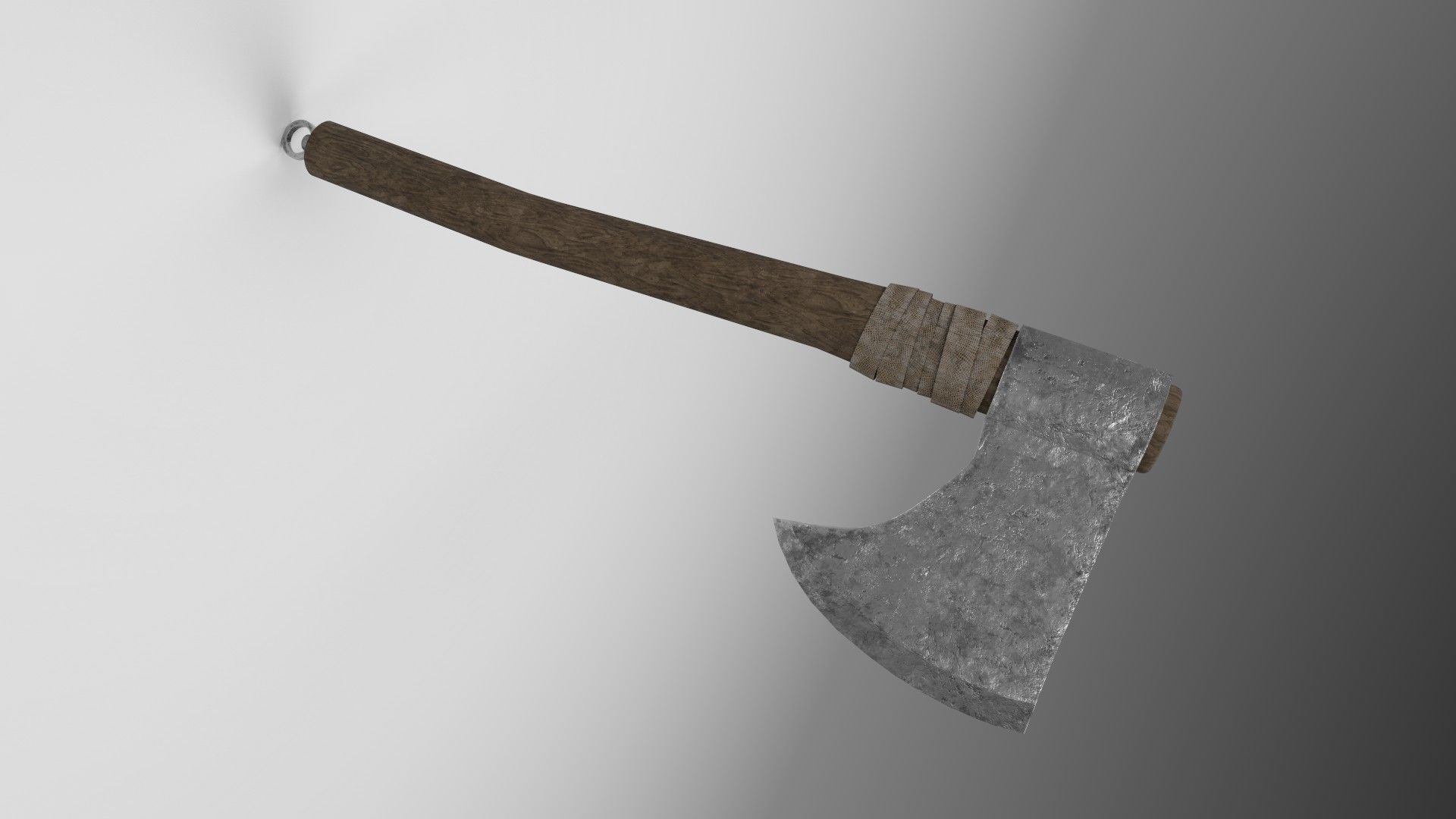 Medieval battle axe 3 Low-poly 3D model_4